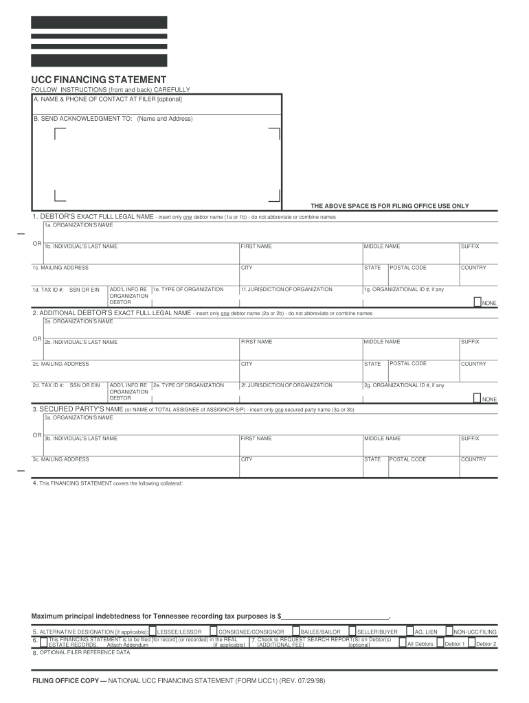 Tennessee Ucc Forms