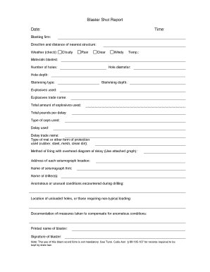 Blasters Report Form