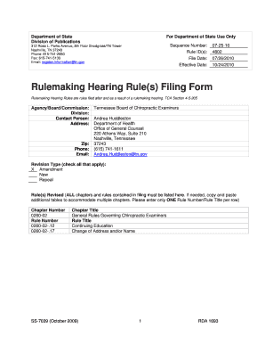 Tennessee Board of Chiropractic Examiners Tn  Form