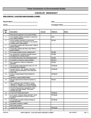 MSW COMPOST FACILITIES WHICH REQUIRE a PERMIT Tceq Texas  Form