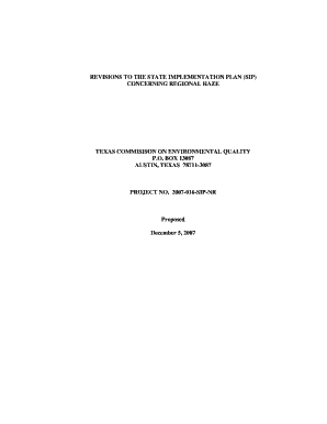 SIP Texas Commission on Environmental Quality Tceq Texas  Form