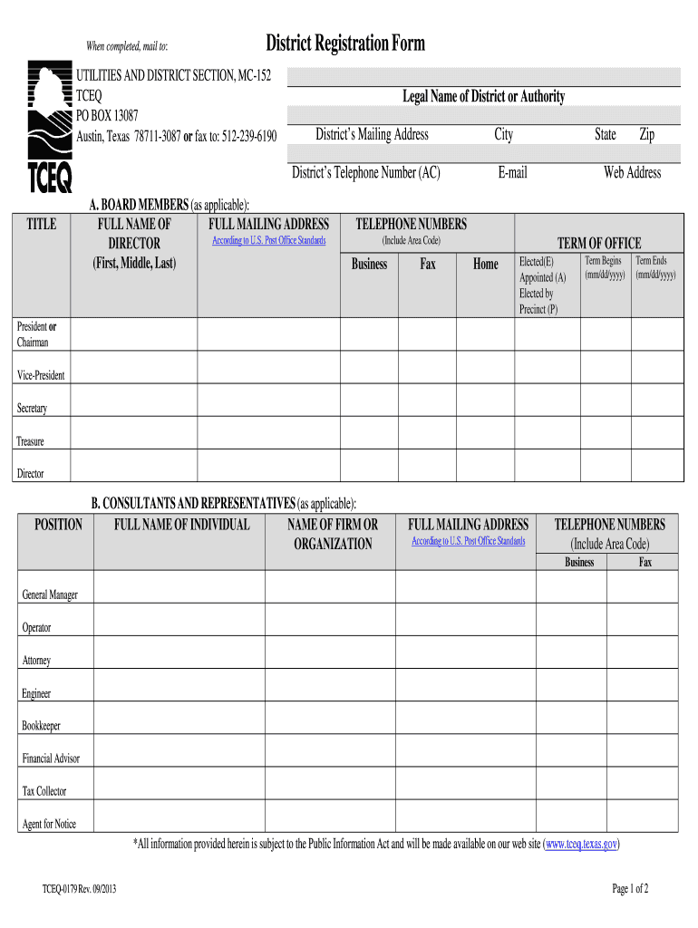 Tceq 0179 Rev 09  Form