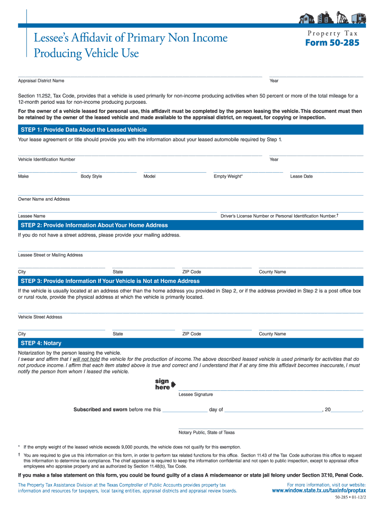 Form 50 285