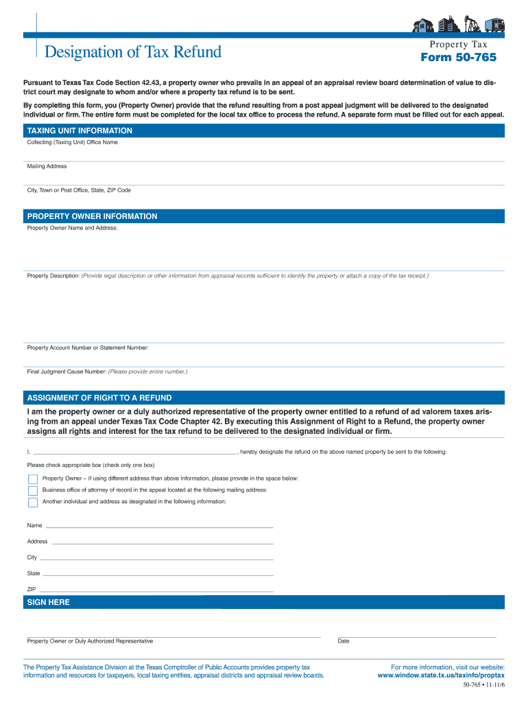  Texas Form Designation 2011