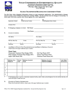 Sludge Transporter License Form