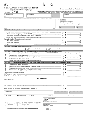 Texas Annual Insurance Tax Report  Form