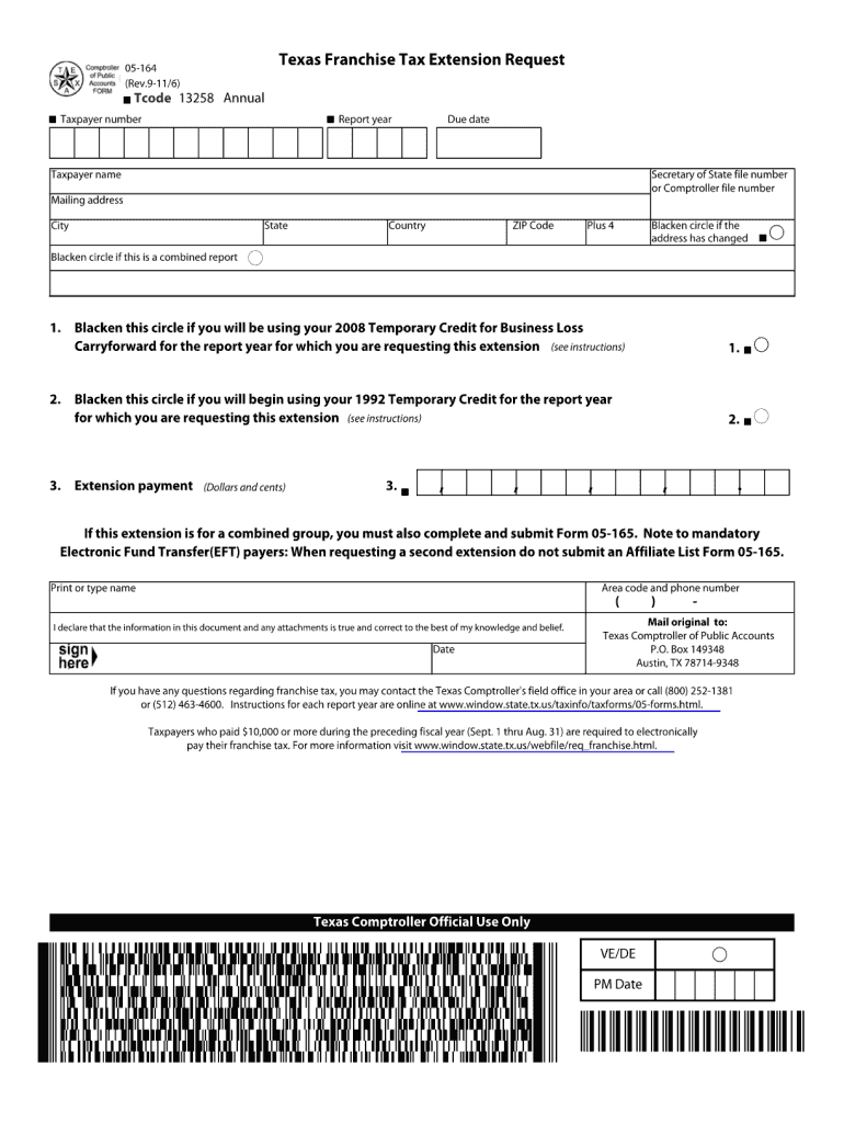  Texas Form 05 164 2011