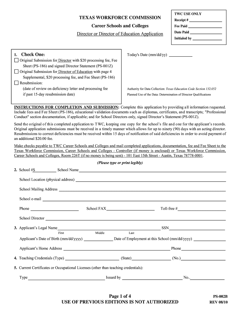  Twc Form 2010-2024