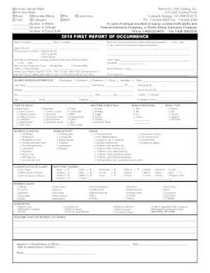 First Report of Occurence Usacycling  Form