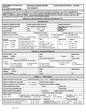 Boating Accident Report Form