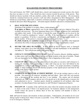 SUGGESTED INCIDENT PROCEDURES Safe Wise Consulting  Form