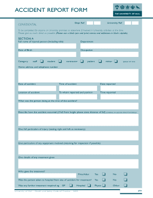 University of Hull Accident Reporting Procedure Form