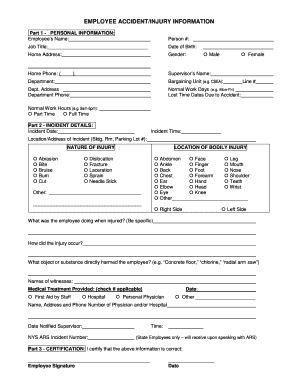 Workers Compensation Accident Report Fillable Form for Arizona