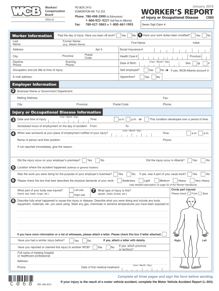  Form C060 Fillable 2013