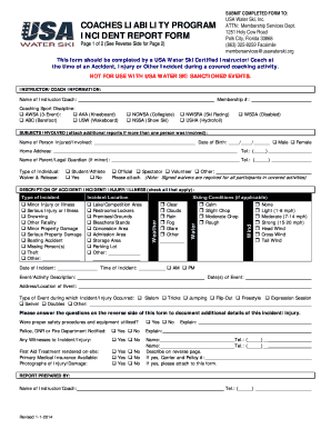 Incident Report Form for Usa Wrestling