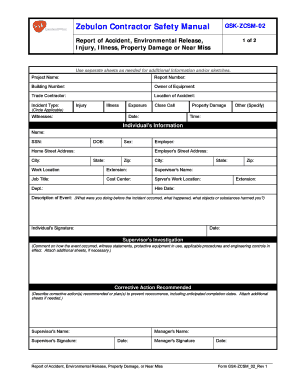 Supplier Accident Report Form