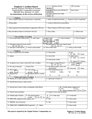 Employer&#039;s Accident Report Vwc Form No 3