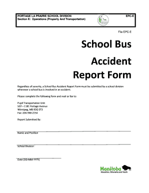 School Bus Accident Report Form