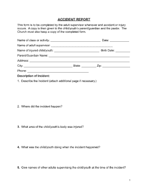 Church Youth Report  Form