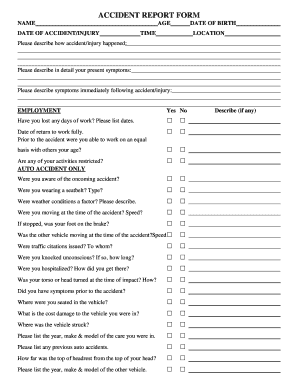 Slip and Fall Intake Form