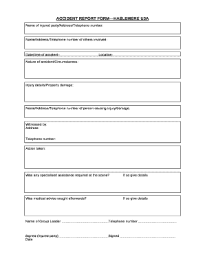 Accident Report Form PDF Haslemere U3A Haslemere U3a Org