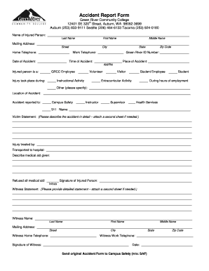 Green River Community College Accident Form