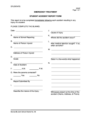 Athletic Training Injury Report Form