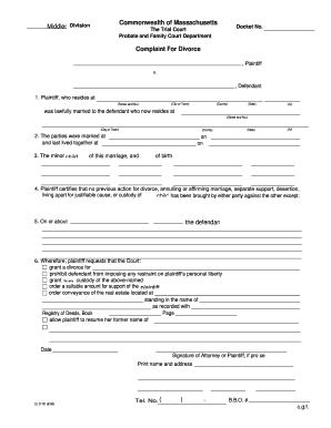 Massachusetts Divorce Forms PDF
