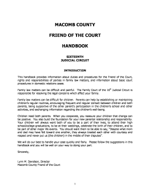 Macomb County Friend of the Court  Form