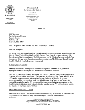 State of Utah Division of Solid and Hazardous Waste Utah Gov Hazardouswaste Utah  Form