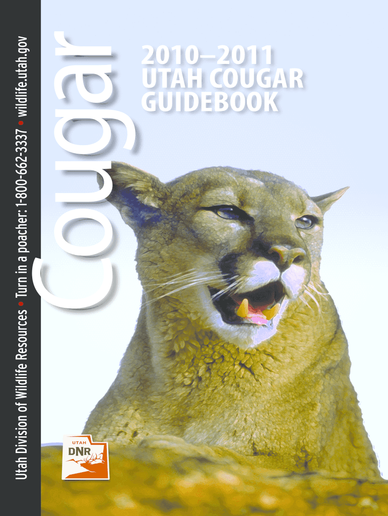UTAH COUGAR GUIDEBOOK Utah Division of Wildlife Wildlife Utah  Form