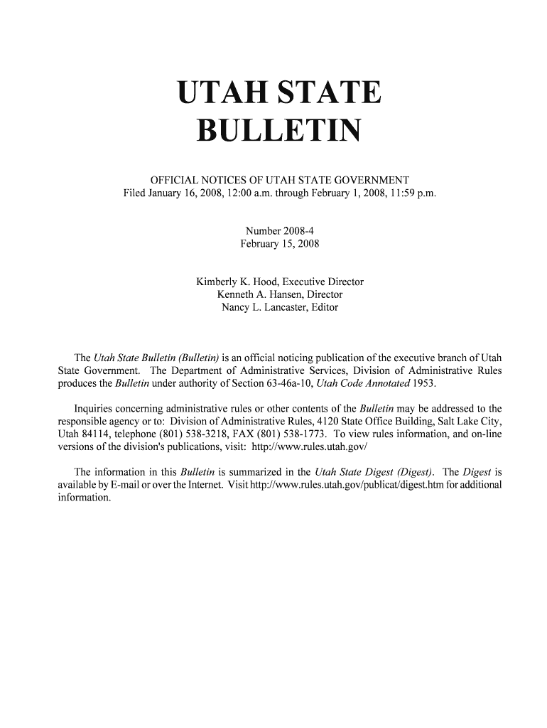 Vol , No 4 0215 PDF Administrative Rules Utah Gov Rules Utah  Form