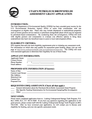 UTAH&#039;S PETROLEUM BROWNFIELDS ASSESSMENT Utah Gov Undergroundtanks Utah  Form