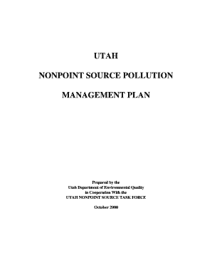 UTAH NONPOINT SOURCE POLLUTION Division of Water Quality Waterquality Utah  Form