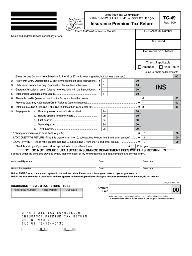  Utah Form Tc 49 2009