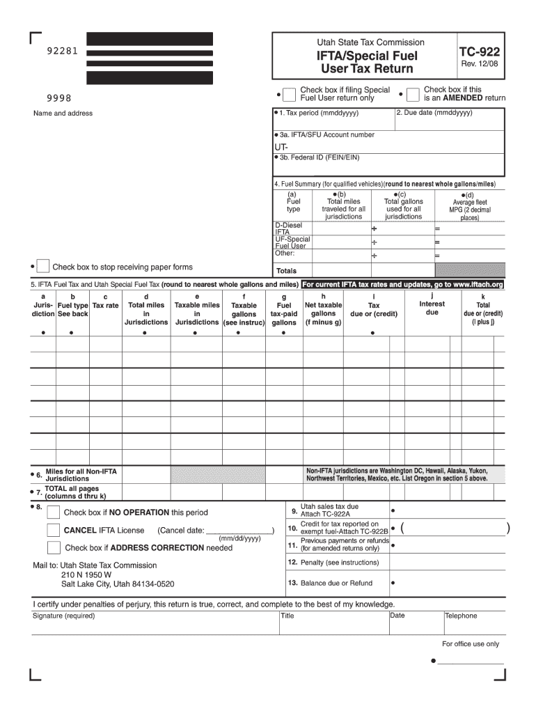  Tc 922  Form 2008