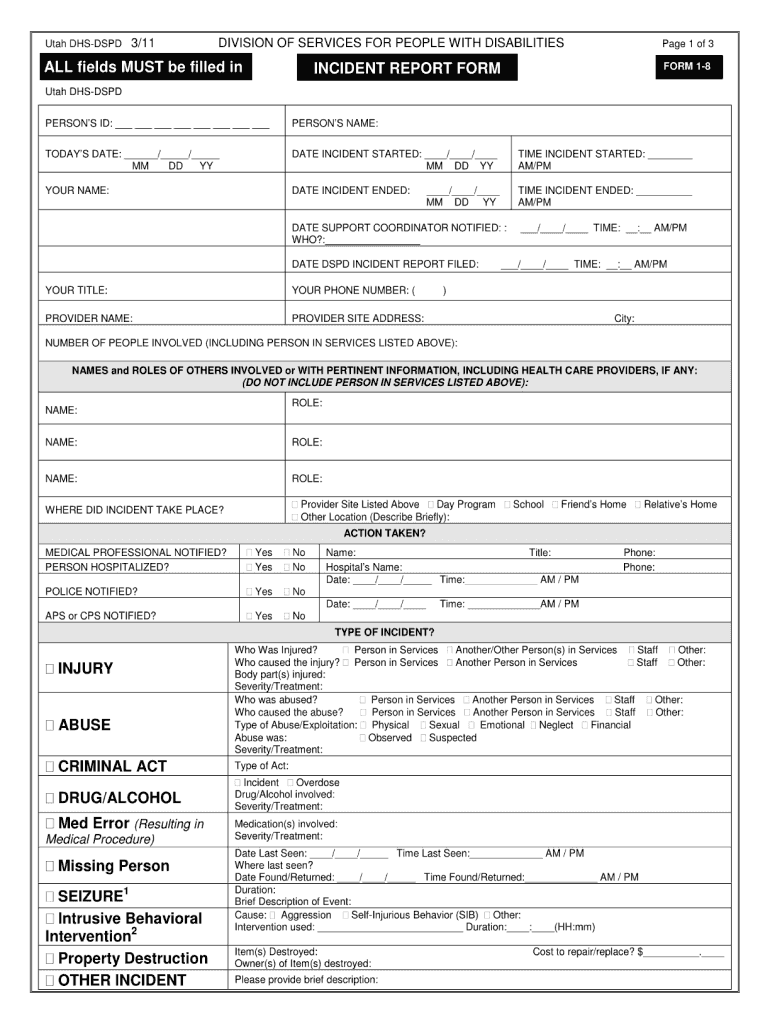 Dspd Report Online  Form