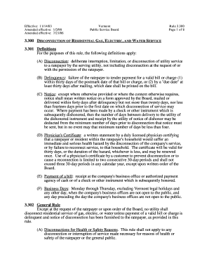 3 301 Definitions for the Purposes of This Rule , the Following Psb Vermont  Form
