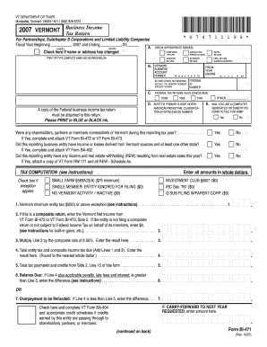 B1 471 2015vt Tax Form