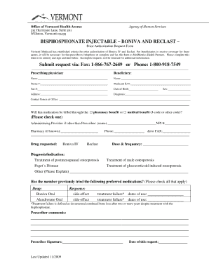 Verification of Benefits Form