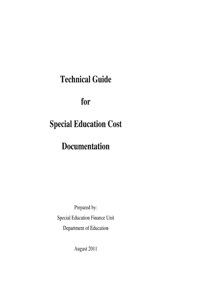 Technical Guide for Special Education Cost Documentation FY12 2 Education Vermont  Form