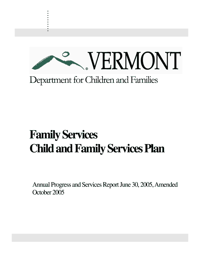 Family Services Child and Family Services Plan Dcf Vermont  Form