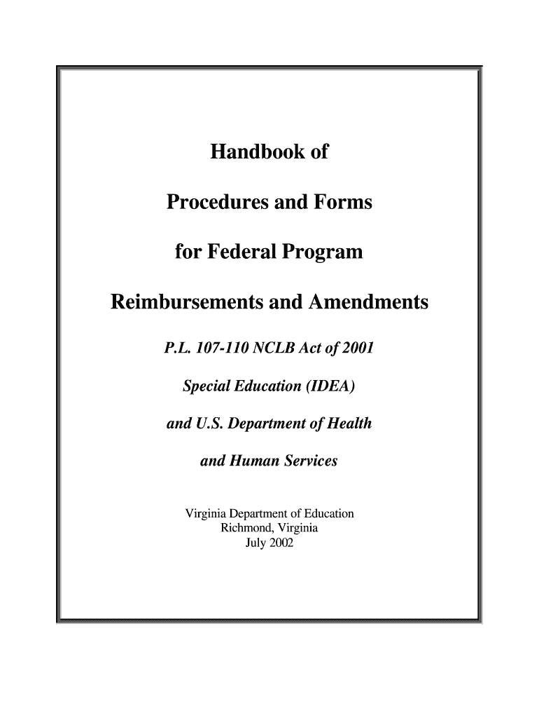 Handbook Procedures FormsRevised7 11 02 Doe Virginia
