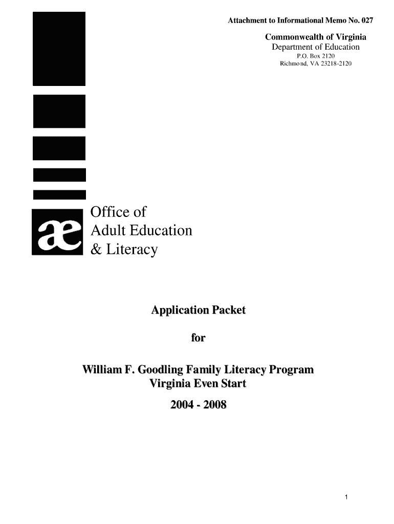 EvenStartCompetitiveApplication Final 3 Virginia Doe Virginia  Form