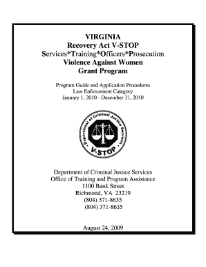 Table of Contents Dcjs Virginia Form