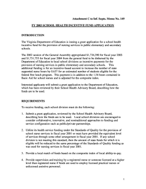 Attachment C to Inf Supts Memo No 149 FY SCHOOL HEALTH Doe Virginia  Form