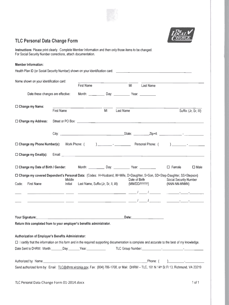 Virginia State Continuation Model Notice  Form