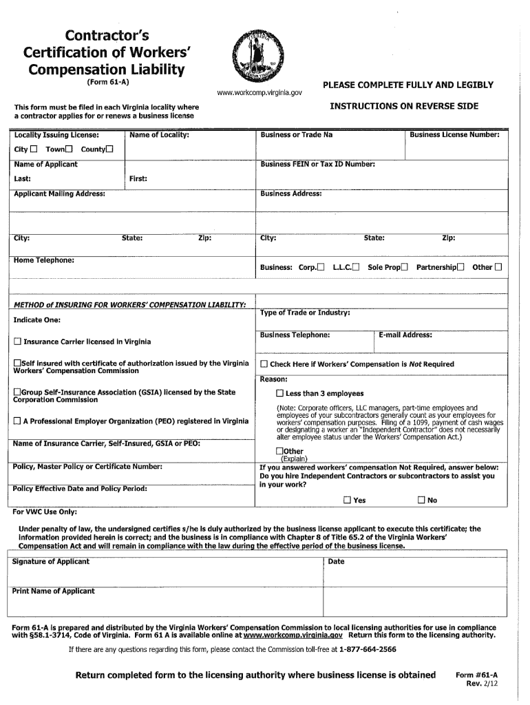  Blank Contractors Liability Insurance Certification Form 2014