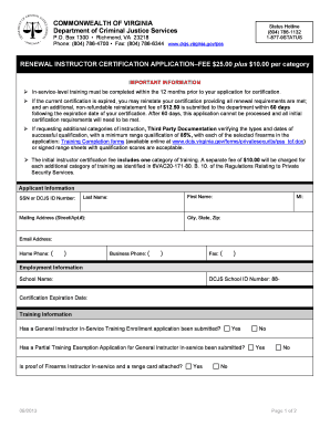 Application for Justice  Form