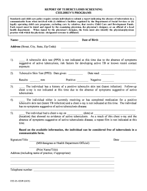 Tb Test Form